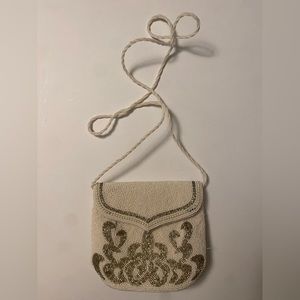 Vintage Inge Christopher White Beaded Purse